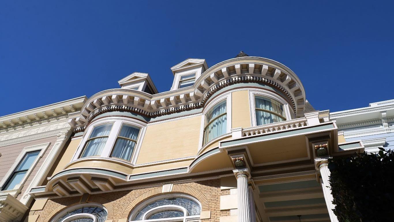 Bay window, cornice and bracket work on a San Francisco Victorian